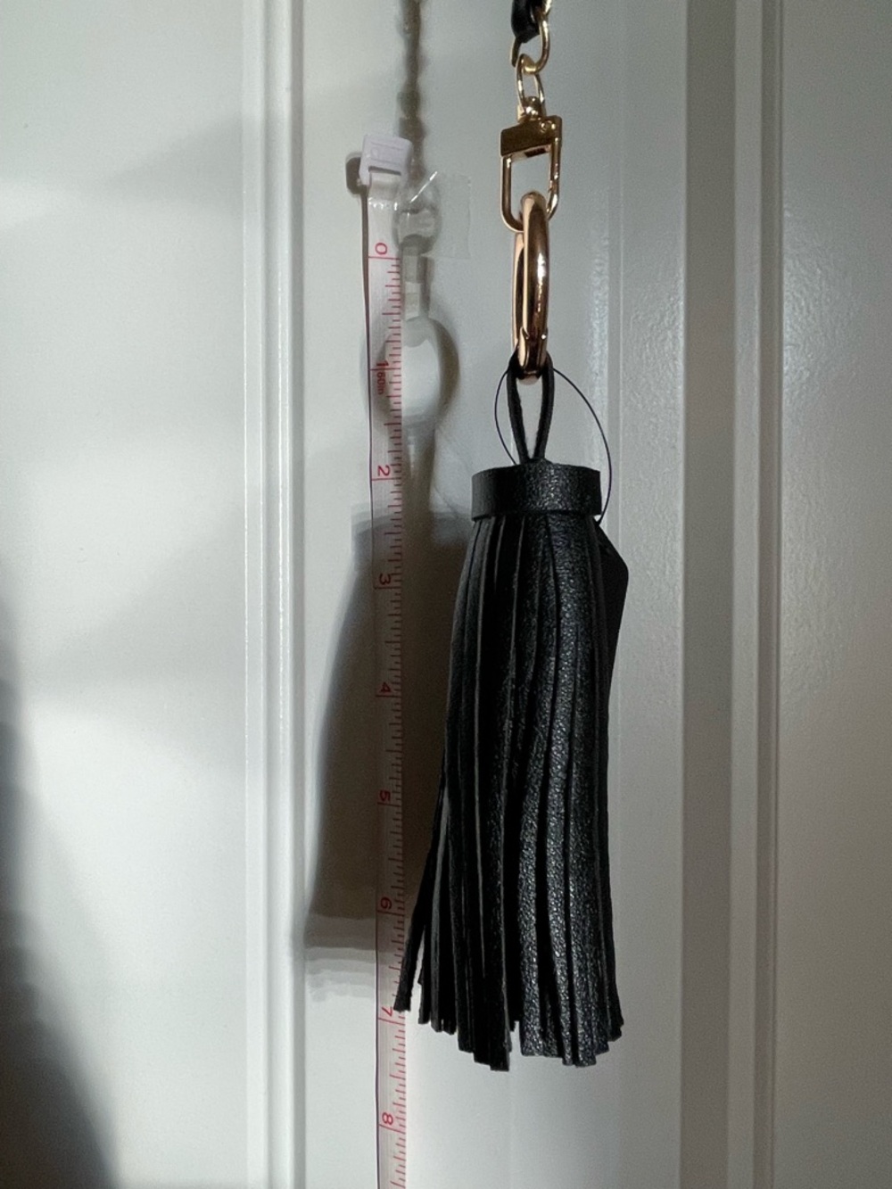Black Leather NB Tassel Keychain or Keychain